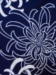 Photo5: M0331C Used Japanese women  Indigo Blue YUKATA summer(made in Japan) / Cotton. Chrysanthemum   (Grade B) (5)