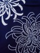 Photo7: M0331C Used Japanese women  Indigo Blue YUKATA summer(made in Japan) / Cotton. Chrysanthemum   (Grade B) (7)