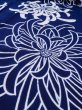 Photo10: M0331C Used Japanese women  Indigo Blue YUKATA summer(made in Japan) / Cotton. Chrysanthemum   (Grade B) (10)