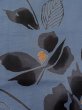 Photo6: M0331D Used Japanese womenDark Grayish Blue YUKATA summer(made in Japan) / Cotton. Camellia,   (Grade B) (6)