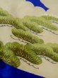 Photo8: M0505B Used Japanese men Vivid Blue Kids / Silk. Pine tree/branch/needle,   (Grade C) (8)