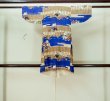 Photo2: M0505D Used Japanese men Vivid Blue Kids / Silk. Pine tree/branch/needle,   (Grade C) (2)