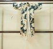 Photo1: M0505G Used Japanese men Dark Green Kids / Silk. Pine tree/branch/needle,   (Grade C) (1)