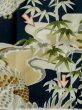 Photo21: M0505G Used Japanese men Dark Green Kids / Silk. Pine tree/branch/needle,   (Grade C) (21)