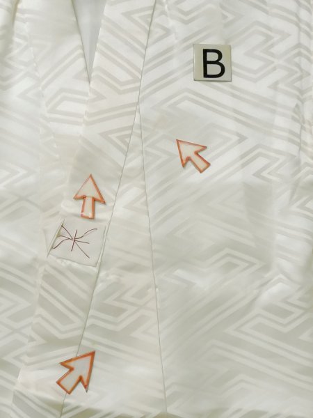 Photo11: M0505J Used Japanese men  White Kids / Silk.    (Grade C) (11)