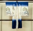 Photo2: Mint M0505K Used Japanese men  White Kids / Silk. Pine tree/branch/needle, a samurai helmet  (Grade A) (2)