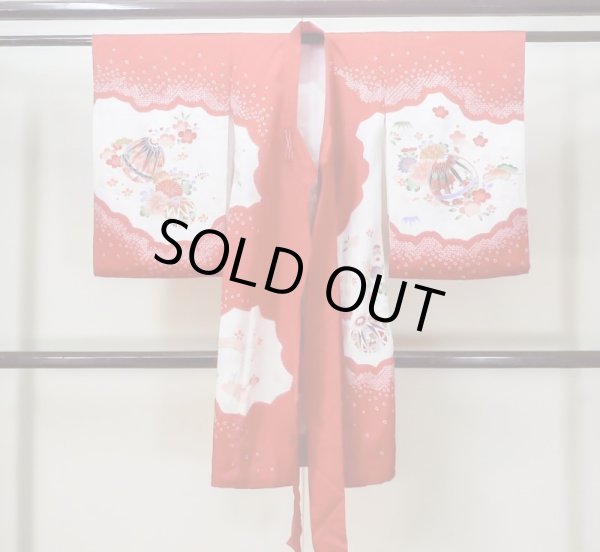 Photo2: Mint M0505O Used Japanese women  White Kids / Silk. Flower, Japanese ball motif  (Grade A) (2)