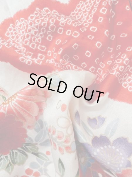 Photo10: Mint M0505O Used Japanese women  White Kids / Silk. Flower, Japanese ball motif  (Grade A) (10)