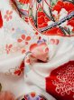 Photo11: Mint M0505O Used Japanese women  White Kids / Silk. Flower, Japanese ball motif  (Grade A) (11)