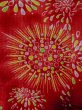 Photo6: M0505P Used Japanese women  Red Kids / Cotton.  Fireworks pattern  (Grade D) (6)