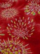Photo8: M0505P Used Japanese women  Red Kids / Cotton.  Fireworks pattern  (Grade D) (8)