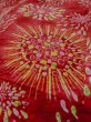 Photo9: M0505P Used Japanese women  Red Kids / Cotton.  Fireworks pattern  (Grade D) (9)