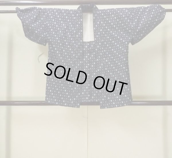 Photo1: M0505R Used Japanese men  Navy Blue Kids / Cotton. Abstract pattern   (Grade B) (1)