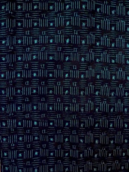 Photo3: M0505S Used Japanese men  Black Kids / Cotton. Abstract pattern,   (Grade B) (3)