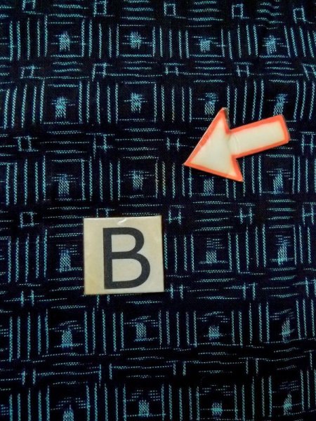 Photo9: M0505S Used Japanese men  Black Kids / Cotton. Abstract pattern,   (Grade B) (9)