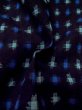 Photo5: M0505T Used Japanese men  Black Kids / Cotton. Abstract pattern   (Grade B) (5)