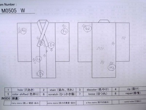 Photo12: M0505W Used Japanese women  White Kids / Cotton. Bamboo   ,   (Grade C) (12)