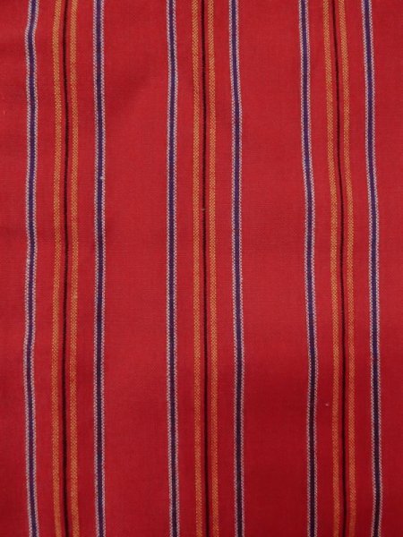 Photo3: M0505X Used Japanese women  Red Kids / Wool. Stripes   (Grade B) (3)
