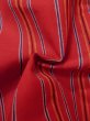 Photo5: M0505X Used Japanese women  Red Kids / Wool. Stripes   (Grade B) (5)
