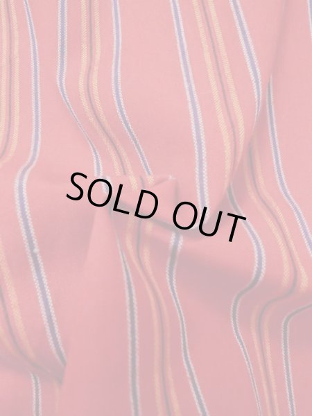 Photo6: M0505X Used Japanese women  Red Kids / Wool. Stripes   (Grade B) (6)