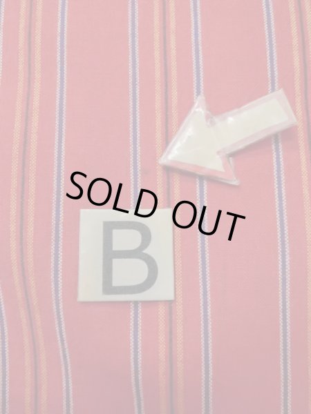 Photo9: M0505X Used Japanese women  Red Kids / Wool. Stripes   (Grade B) (9)