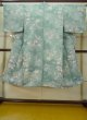 Photo1: M0506A Used Japanese women Light Green Kids / Synthetic. Flower,   (Grade B) (1)