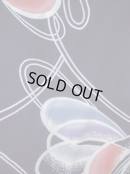 Photo3: M0506C Used Japanese women  Navy Blue Kids / Cotton. Line,   (Grade D) (3)