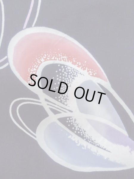 Photo4: M0506C Used Japanese women  Navy Blue Kids / Cotton. Line,   (Grade D) (4)