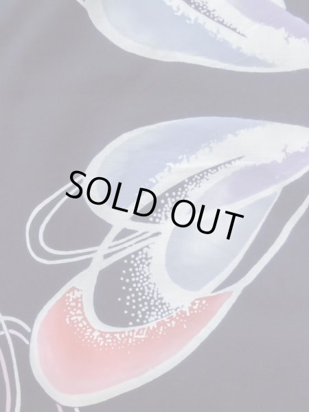 Photo5: M0506C Used Japanese women  Navy Blue Kids / Cotton. Line,   (Grade D) (5)