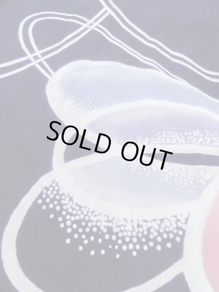 Photo7: M0506C Used Japanese women  Navy Blue Kids / Cotton. Line,   (Grade D) (7)