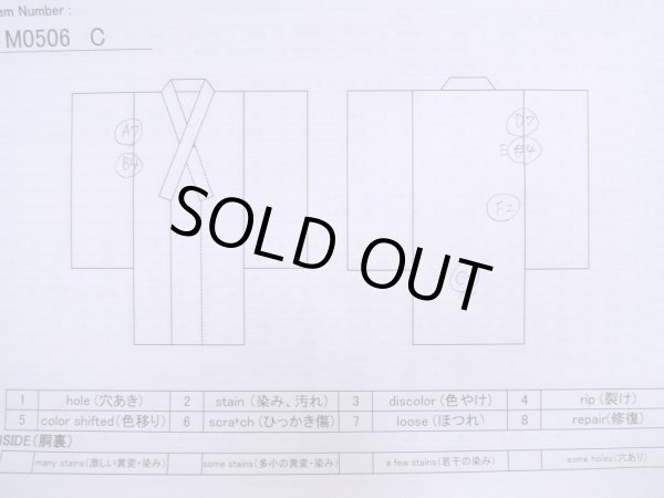 Photo10: M0506C Used Japanese women  Navy Blue Kids / Cotton. Line,   (Grade D) (10)