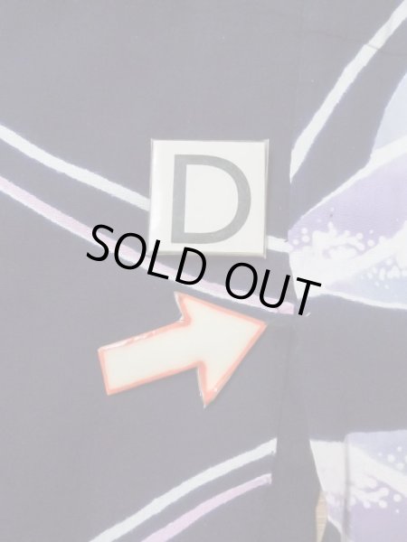 Photo14: M0506C Used Japanese women  Navy Blue Kids / Cotton. Line,   (Grade D) (14)