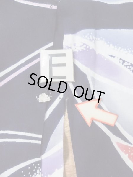 Photo15: M0506C Used Japanese women  Navy Blue Kids / Cotton. Line,   (Grade D) (15)