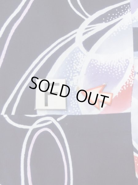 Photo16: M0506C Used Japanese women  Navy Blue Kids / Cotton. Line,   (Grade D) (16)