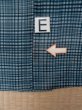 Photo15: M0516E Used Japanese men Grayish Light Blue Men's Juban / Silk. Plaid Checks   (Grade C) (15)