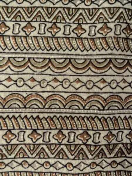 Photo6: M0516G Used Japanese men Dark Golden Yellow Men's Juban / Wool. Chinz pattern   (Grade D) (6)