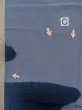 Photo18: M0516H Used Japanese men Grayish Light Blue Men's Juban / Silk. Pine tree/branch/needle,   (Grade D) (18)