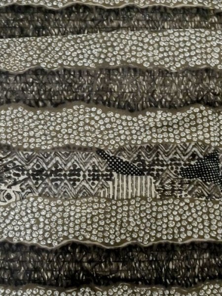 Photo3: M0516I Used Japanese men Dark Brown Men's Juban / Cotton. Line,   (Grade D) (3)