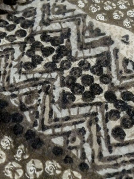 Photo10: M0516I Used Japanese men Dark Brown Men's Juban / Cotton. Line,   (Grade D) (10)