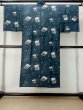 Photo2: Mint M0516M Used Japanese men  Navy Blue Men's Juban / Wool. Bamboo leaf, arrow pattern  (Grade D) (2)
