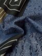 Photo12: Mint M0516N Used Japanese menPale Grayish Navy Blue Men's Juban / Wool. Gradation, Kanji charactors pattern  (Grade A) (12)
