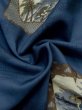 Photo12: M0516P Used Japanese men Dark Blue Men's Juban / Wool. Pine tree/branch/needle,   (Grade C) (12)