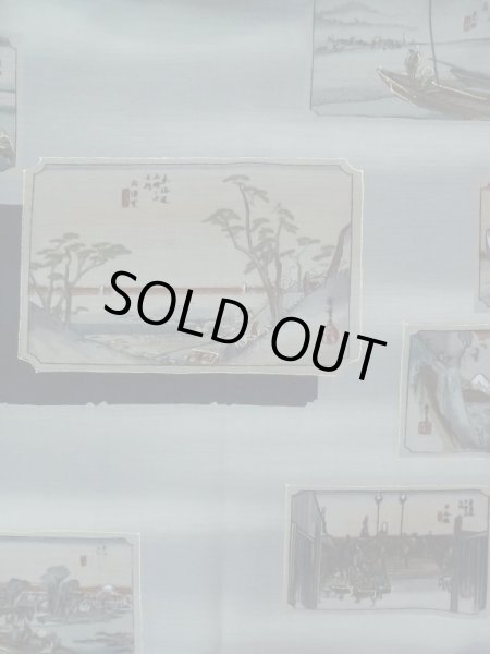 Photo3: M0516R Used Japanese men Bluish Gray Men's Juban / Wool. TACHIBANA orange,   (Grade D) (3)