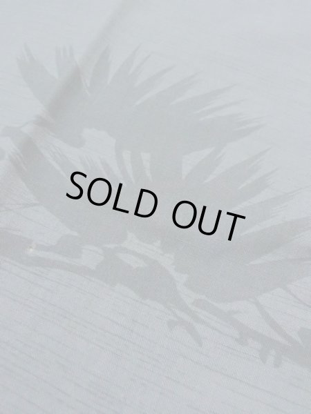 Photo11: M0516R Used Japanese men Bluish Gray Men's Juban / Wool. TACHIBANA orange,   (Grade D) (11)