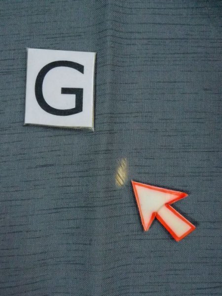 Photo21: M0516R Used Japanese men Bluish Gray Men's Juban / Wool. TACHIBANA orange,   (Grade D) (21)