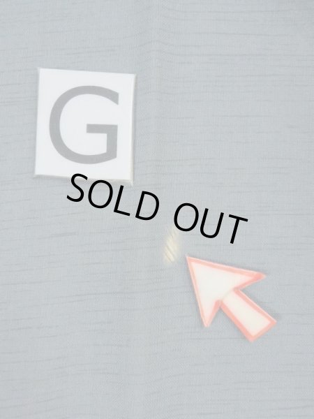 Photo21: M0516R Used Japanese men Bluish Gray Men's Juban / Wool. TACHIBANA orange,   (Grade D) (21)