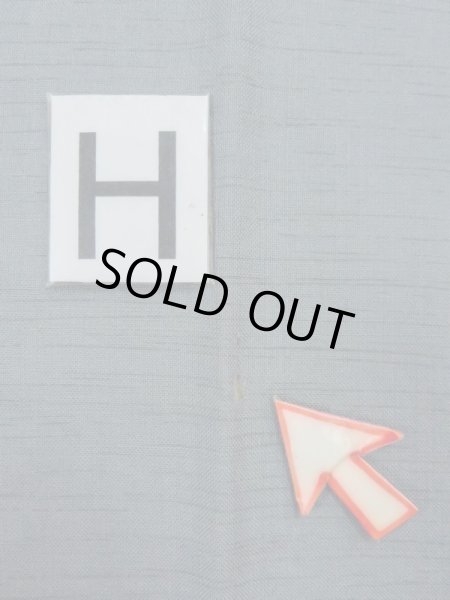 Photo22: M0516R Used Japanese men Bluish Gray Men's Juban / Wool. TACHIBANA orange,   (Grade D) (22)