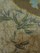 Photo8: M0516S Used Japanese men Grayish Brown Men's Juban / Wool. Bamboo leaf, castle pattern  (Grade A) (8)