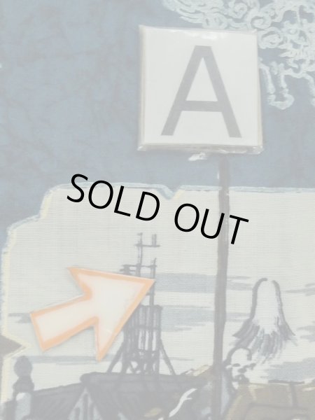 Photo14: M0516W Used Japanese men  Navy Blue Men's Juban / Wool. Pine tree/branch/needle,   (Grade C) (14)