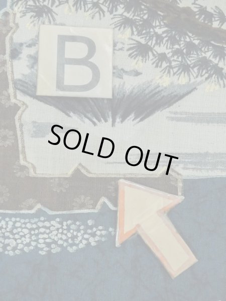 Photo15: M0516W Used Japanese men  Navy Blue Men's Juban / Wool. Pine tree/branch/needle,   (Grade C) (15)